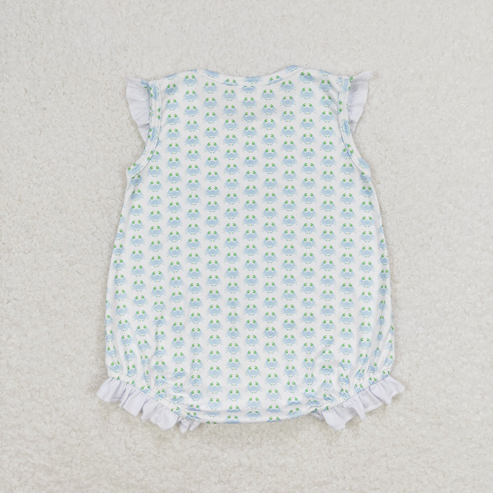 Baby Infant Girls Crabs Sleeveless Rompers