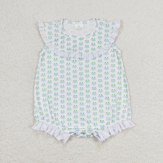 Baby Infant Girls Crabs Sleeveless Rompers