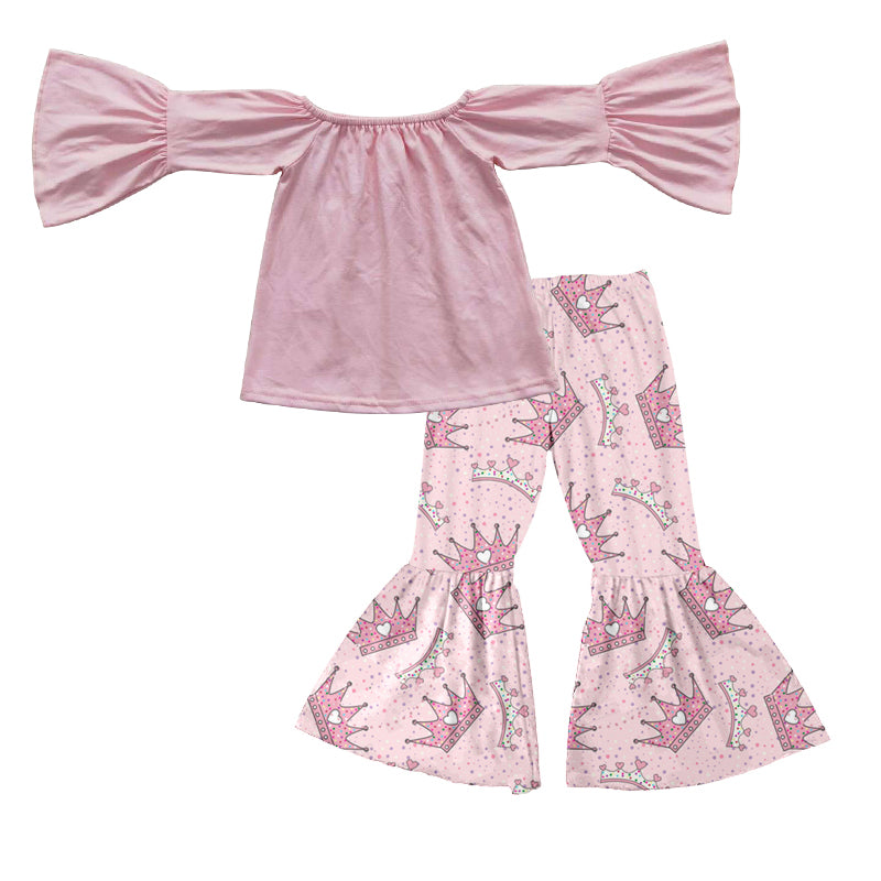 Baby Girls Pink Quenn 2pcs Bell Pants Clothing Sets preorder(moq 5)