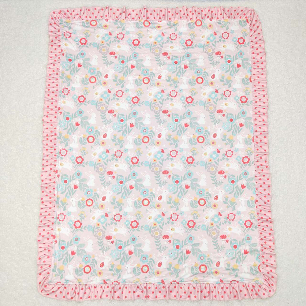 Baby Girls Easter Rabbit Minky Blankets