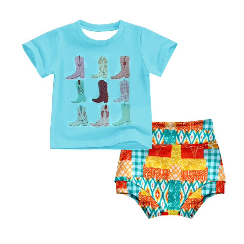 Baby Girls Toddler Boots Top Aztec Bummie Sets preorder(moq 5)