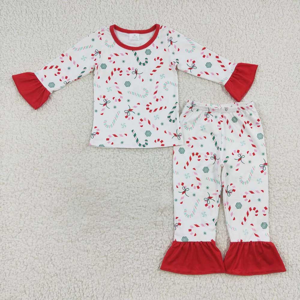 Baby Girls Christmas Candy Cane Pajamas Clothing Sets – Aier Wholesale