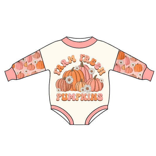 Farm Fresh Baby Girls Infant Long Sleeve Rompers preorder(moq 5)