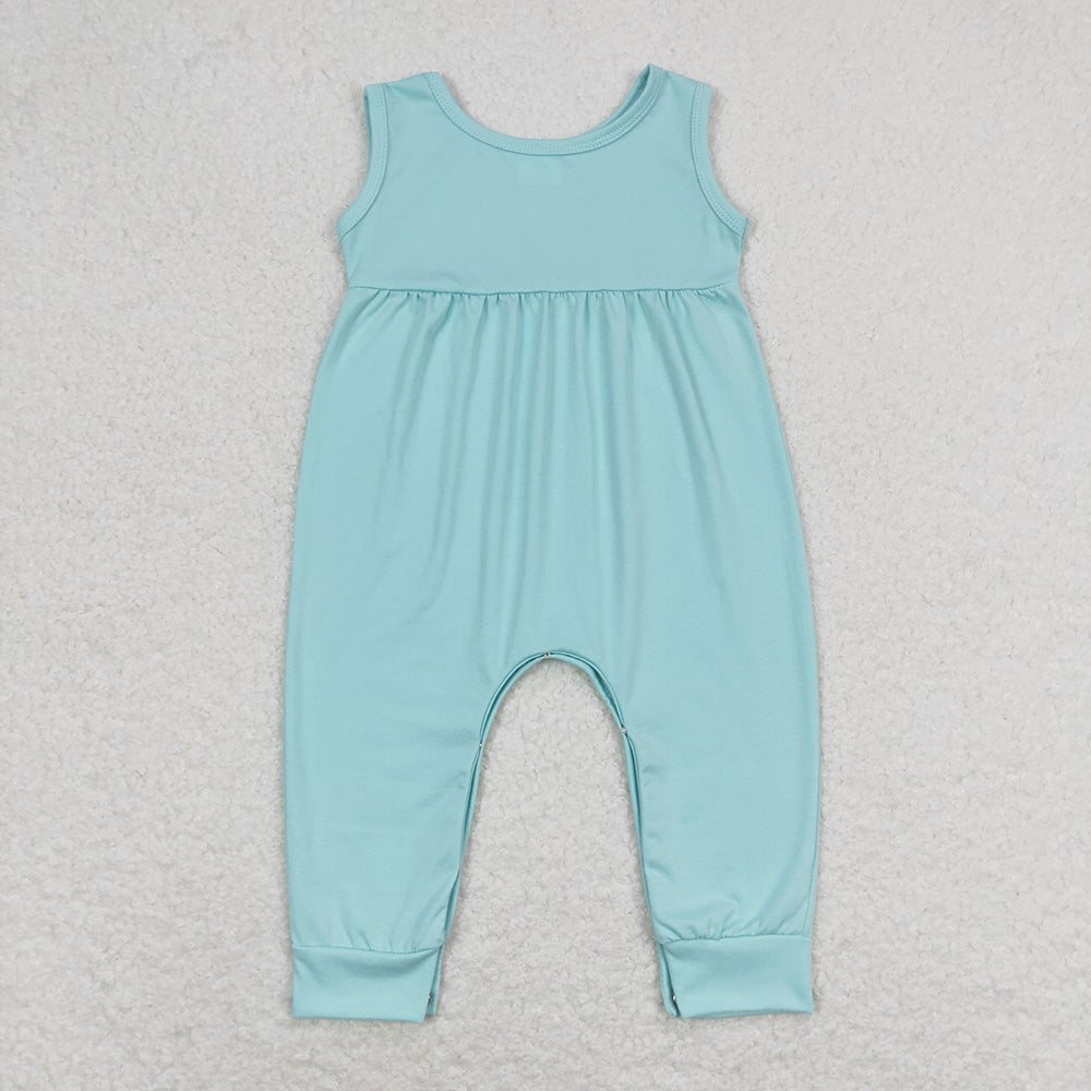 Baby Infant Girls Aqua Sleeveless Summer Rompers