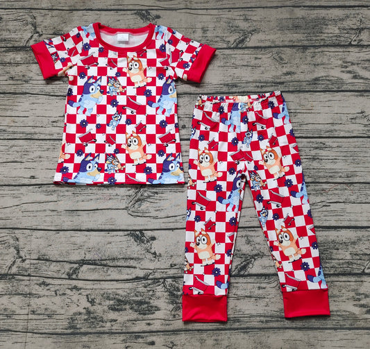 Baby Boys Blue Dogs Shirt Top Pants Pajamas Clothes Sets