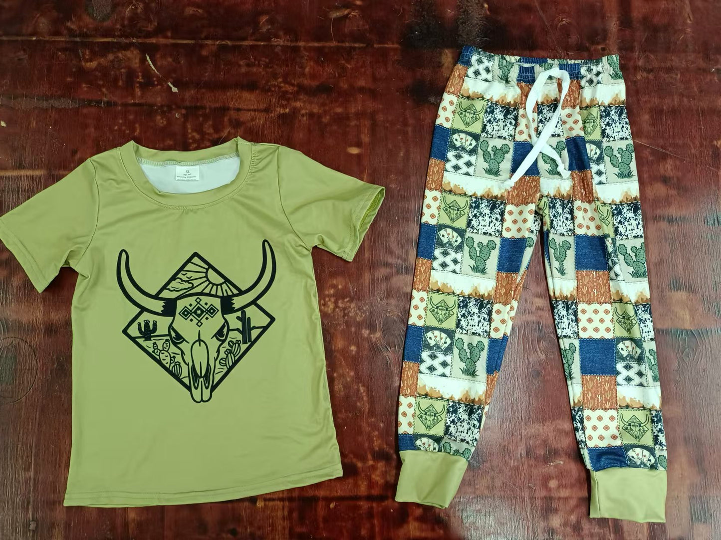 Baby Boys Western Cow Top Cactus Pants Clothes Sets preorder(moq 5)