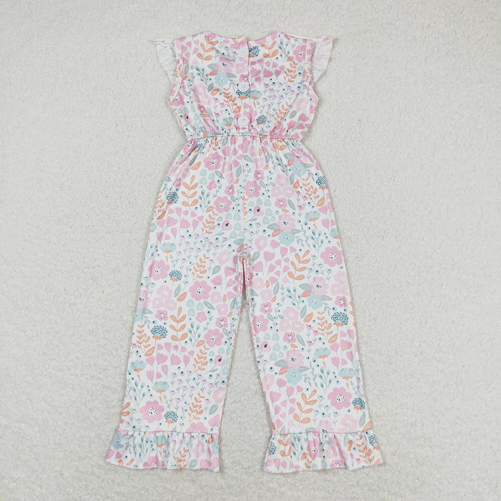 Baby Girls Colorful Floral Mouse Ruffle Pants Jumpsuits