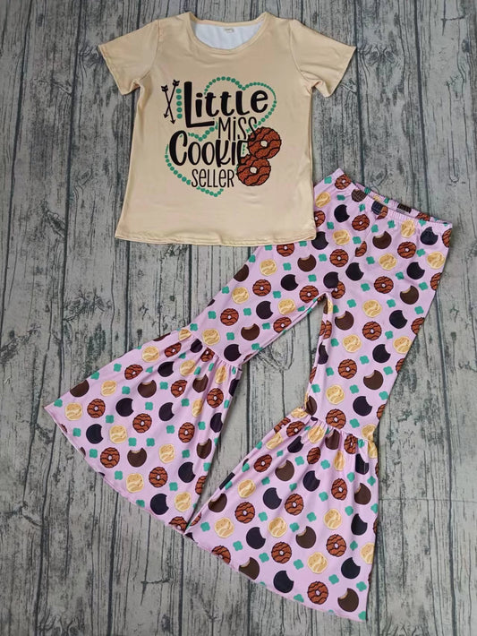 Baby Girls Valentines Little Cookie Top Bell Pants Clothes Sets preorder(moq 5)