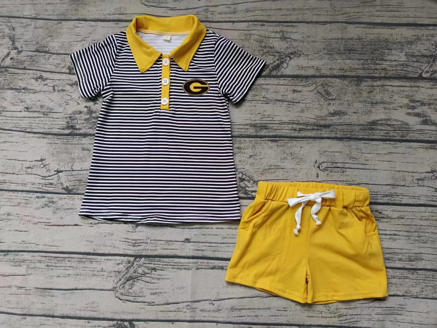 Baby Boys G Teams Pullover Top Stripes Shorts Clothes Sets Preorder(moq 5)