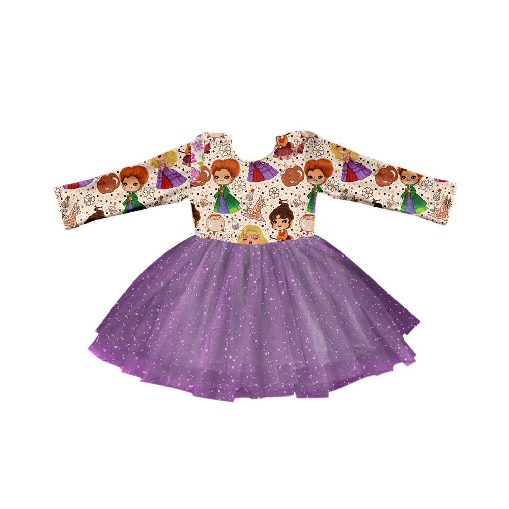 Baby Girls Cartoon Witches Tutu Knee Length Dresses preorder(moq 5)