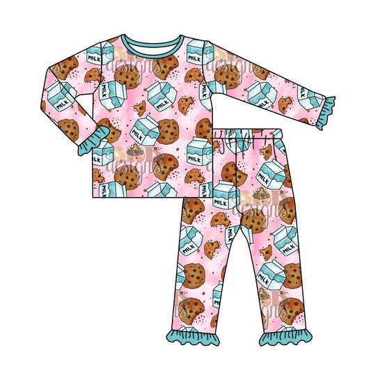 Baby Girls Pink Milk Cookie Pajamas Clothing Sets preorder(moq 5)