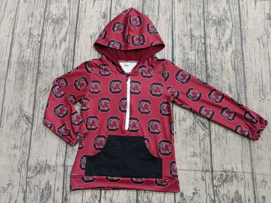 Preorder(moq 5)Baby Girls Boys Red Bird Team Hunting Long Sleeve Hoodie Hooded Tops