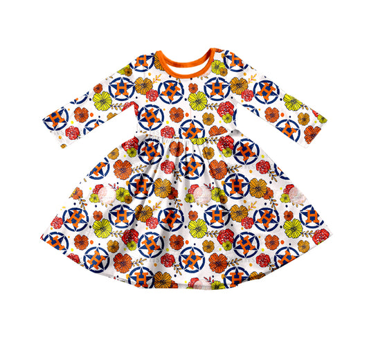 Baby Girls Orange Team H Twirl Dresses preorder(moq 5)