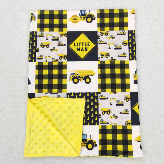 Baby Boys Little Man Construction Minky Blankets