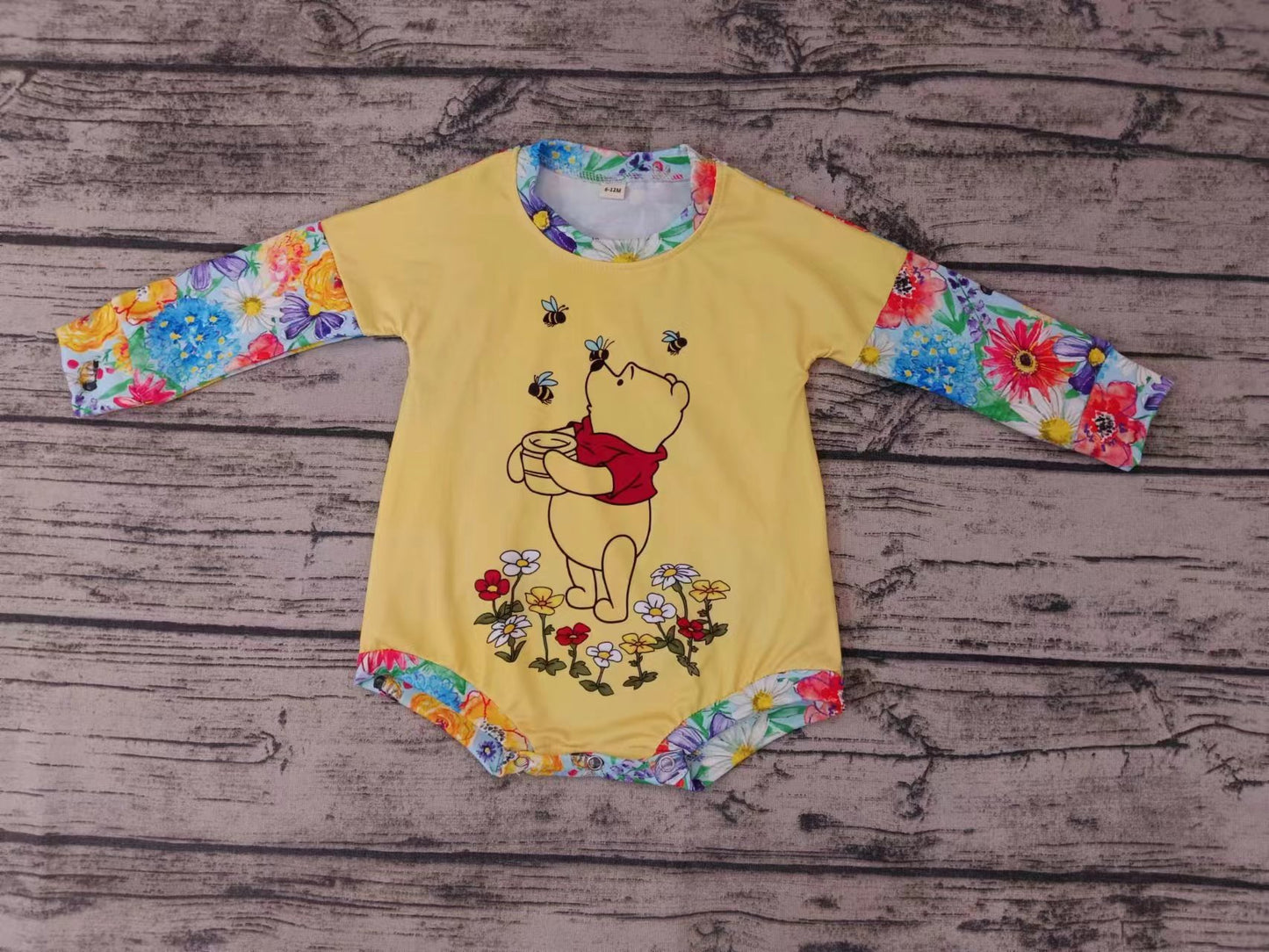 Baby Infant Girls Long Sleeve Cartoon Bear Rompers preorder(moq 5)