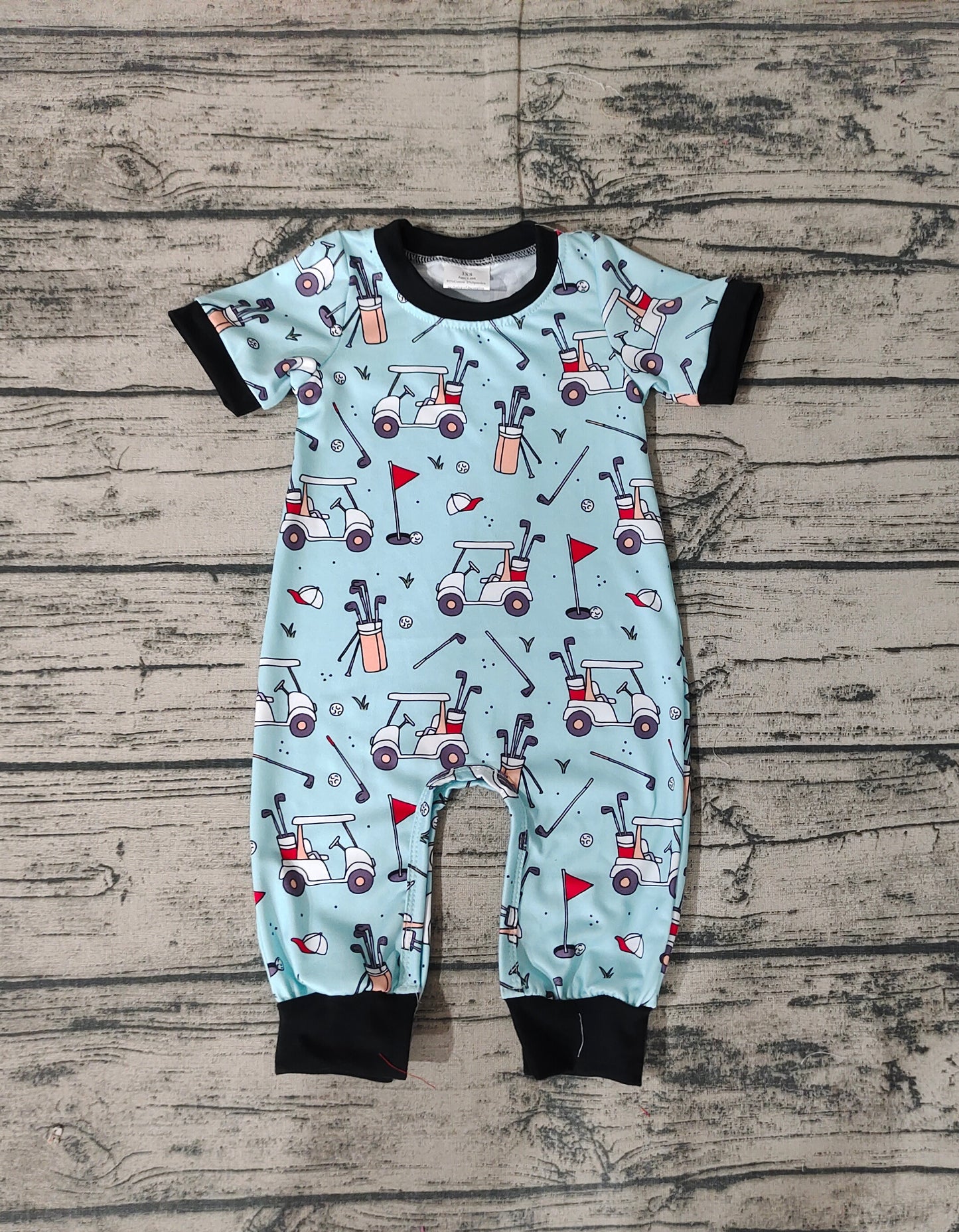 Baby Boys Golf Short Sleeve Rompers