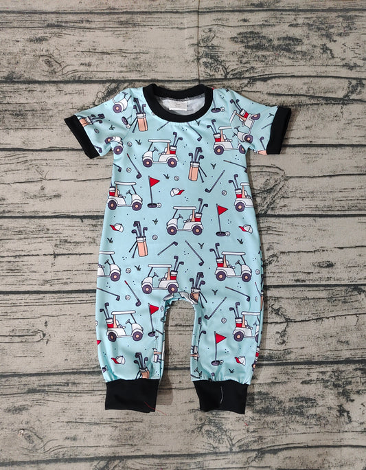 Baby Boys Golf Short Sleeve Rompers