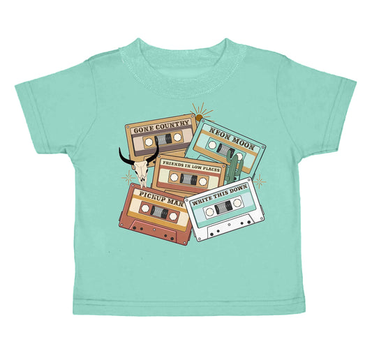 Baby Girls Green Western Tapes Short Sleeve Tee Shirts Tops preorder(moq 5)