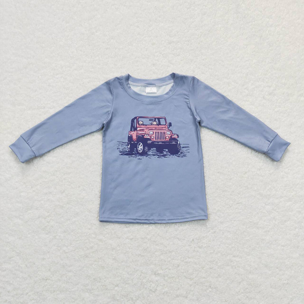 Baby Boys Blue Red Tractor Long Sleeve Tee Shirts Tops