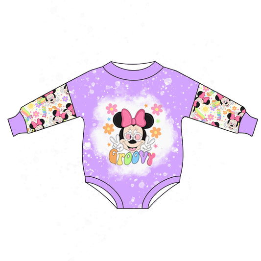 Baby Infant Girls Groovy Cartoon Long Sleeve Rompers preorder(moq 5)