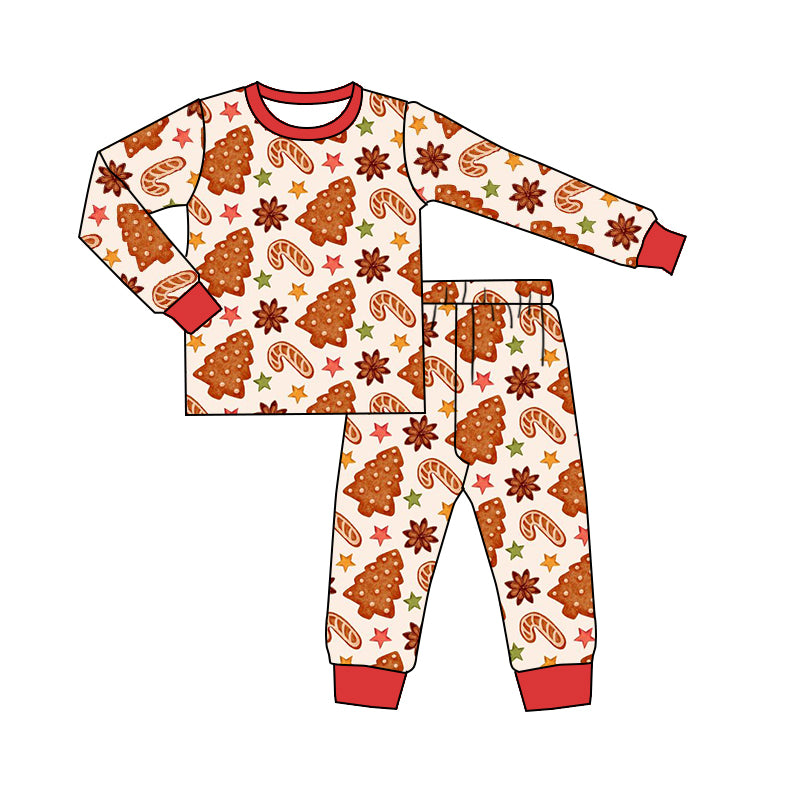 Baby Boys Christmas Tree Long Sleeve 2pcs Pajamas Clothing Sets preorder(moq 5)