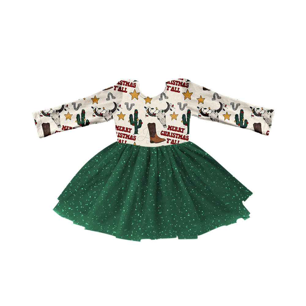 Baby Girls Western Boots Long Sleeve Tutu Dresses preorder(moq 5)