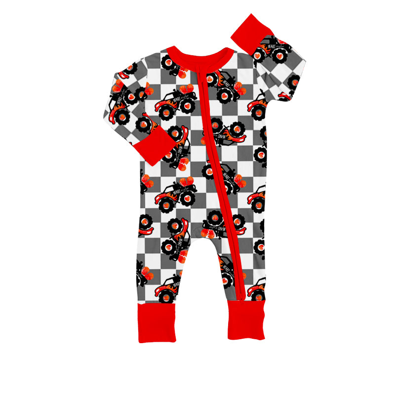 Baby Infant Boys Valentines Tractors Long Sleeve Rompers preorder(moq 5)