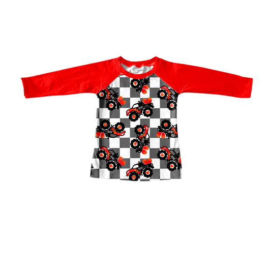 Baby Boys Valentines Tractor Long Sleeve Shirts Tops Preorder(moq 5)