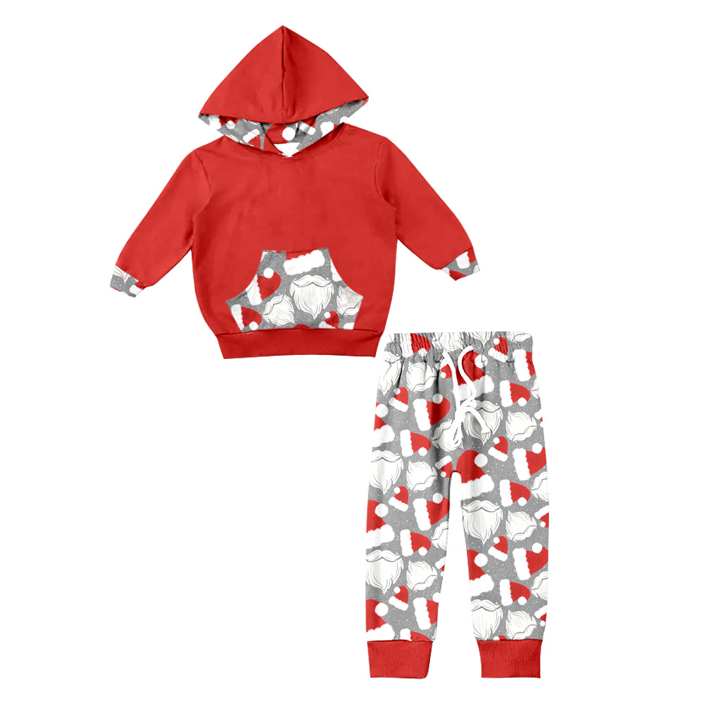 Baby Boys Christmas Santa Hooded Top Pants Clothes Sets preorder(moq 5)