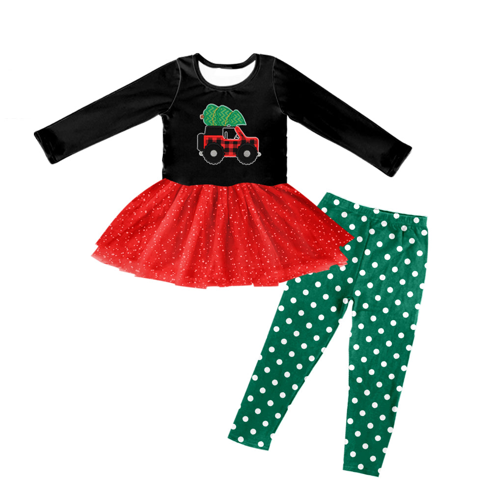 Baby Girls Christmas Tractor tutu Top Legging Clothing Sets preorder(moq 5)