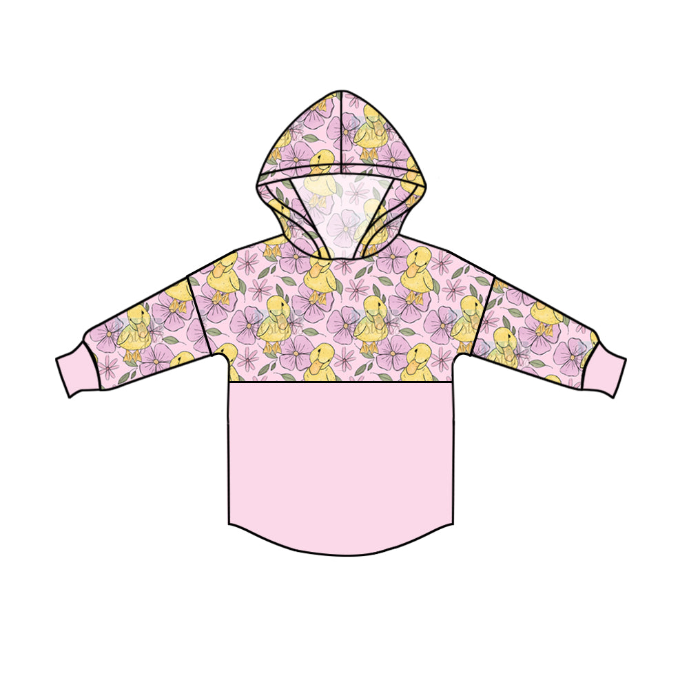 Baby Girls Duck Flowers Long Sleeve Hooded Tops preorder(moq 5)