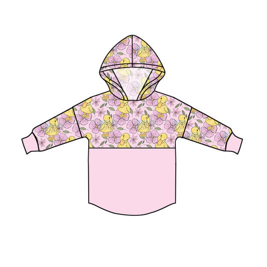 Baby Girls Duck Flowers Long Sleeve Hooded Tops preorder(moq 5)