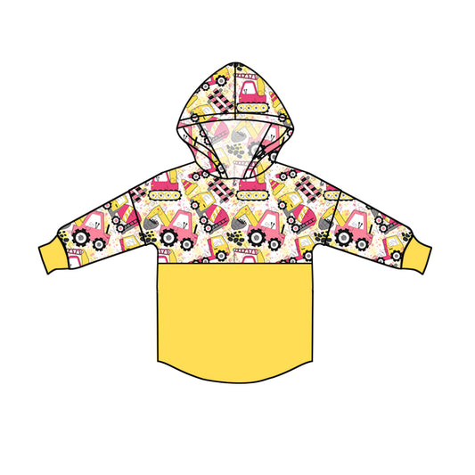 Baby Kids Construction Long Sleeve Hooded Tops preorder(moq 5)