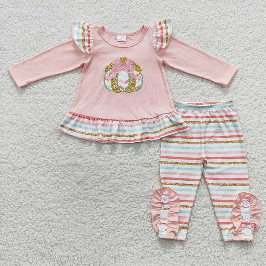 Baby Girls Pink Pumpkin Pants Clothes Sets