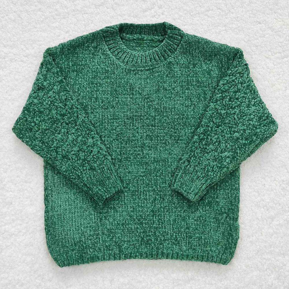 Baby Girls Green Color Fall Long Sleeve Sweaters