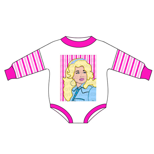 Baby Girls Long Sleeve Pink Singer Rompers preorder(moq 5)