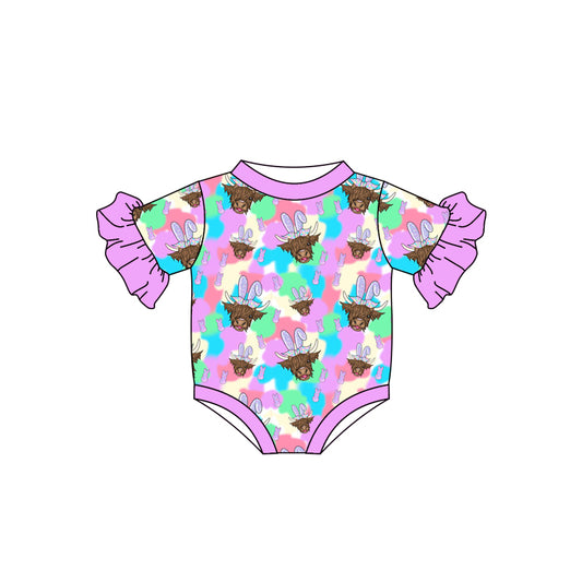 Baby Boys Short Sleeve Rabbit Easter Colorful Rompers preorder(moq 5)