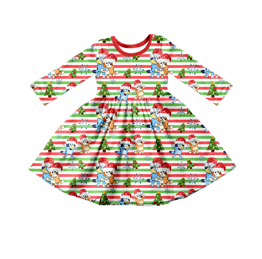 Baby Girls Christmas Dog Long Sleeve Dresses preorder(moq 5)