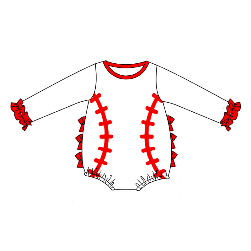 Baby Girls Long Sleeve Baseball Rompers preorder(moq 5)