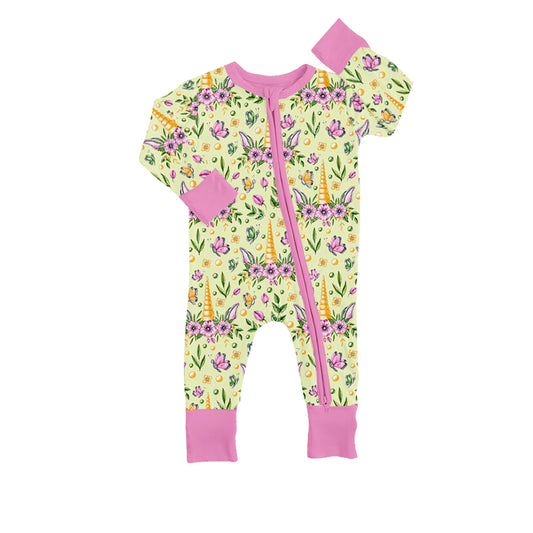 Baby Girls Long Sleeve Flowers Unicorn Rompers preorder(moq 5)