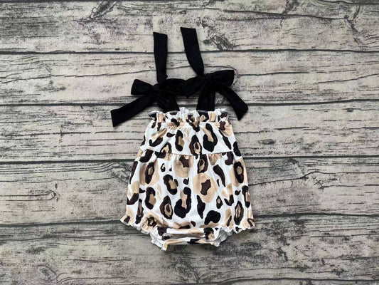 Baby Infant Girls Leopard Gold Straps Rompers