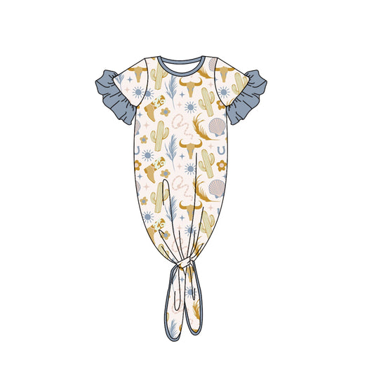 Baby Newborn Girls Cow Cactus Gowns preorder(moq 5)