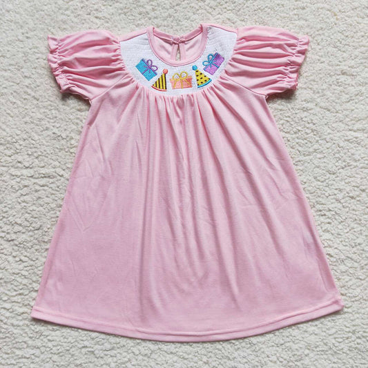 Baby Girls Birthday Smocked Pink Dresses