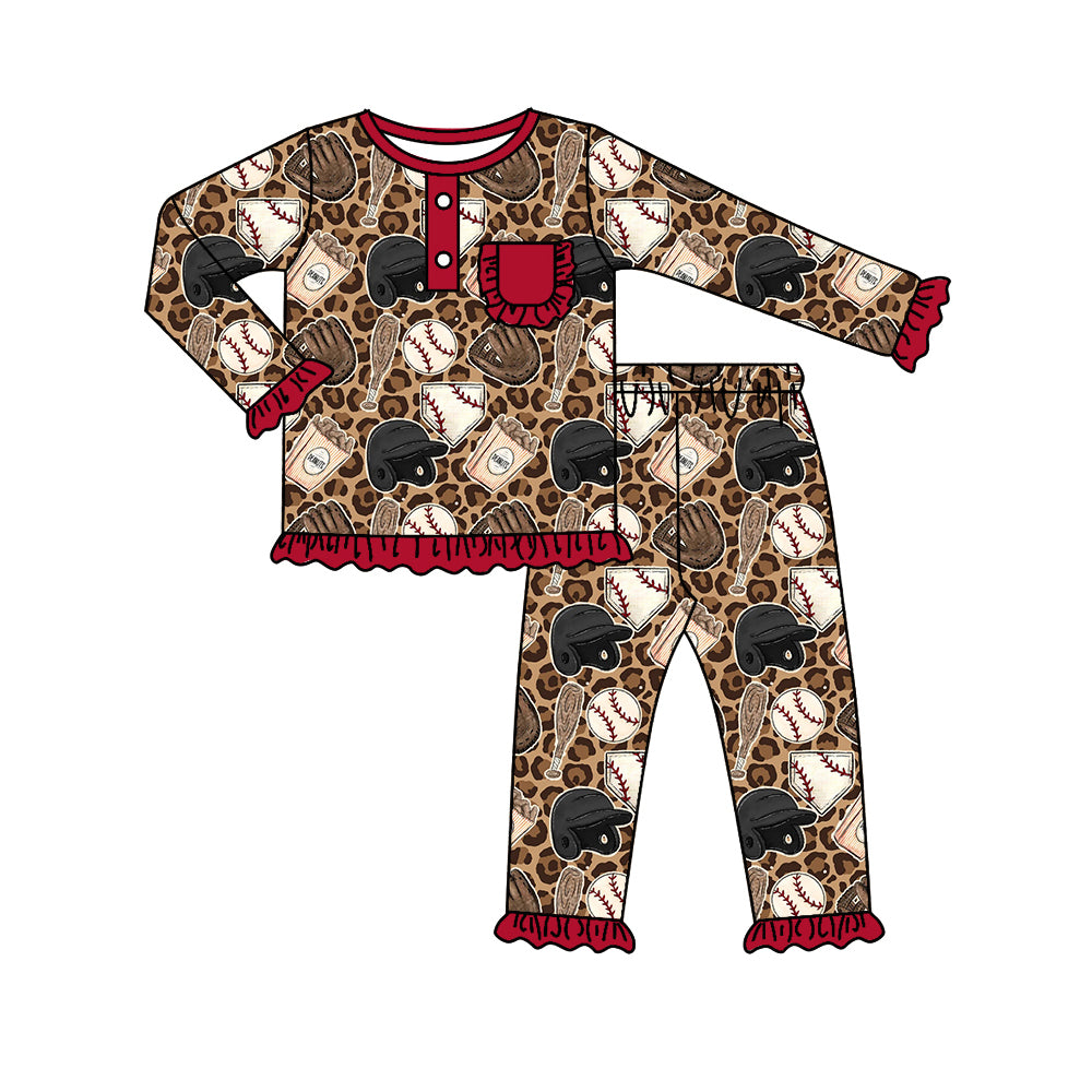 Baby Girls Baseball Top Pants Pajamas Clothing Sets preorder(moq 5)