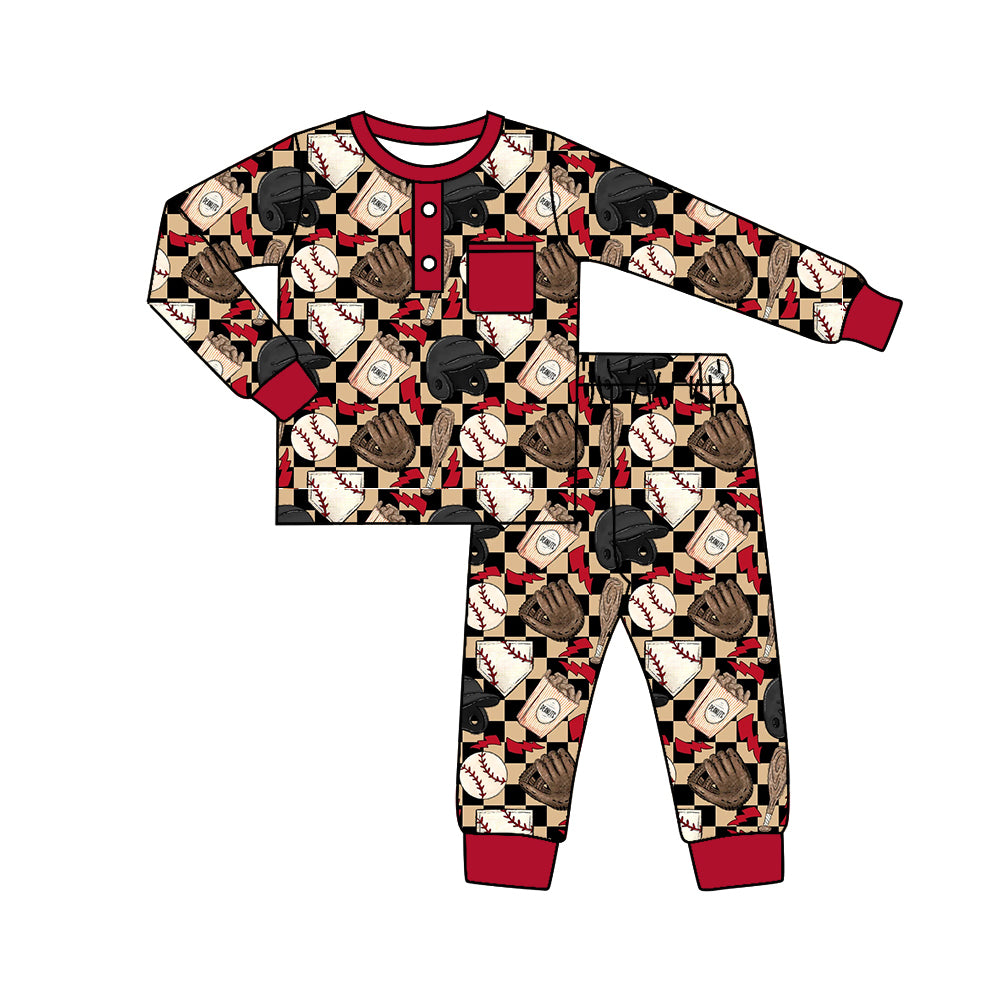 Baby Boys Baseball Top Pants Pajamas Clothing Sets preorder(moq 5)