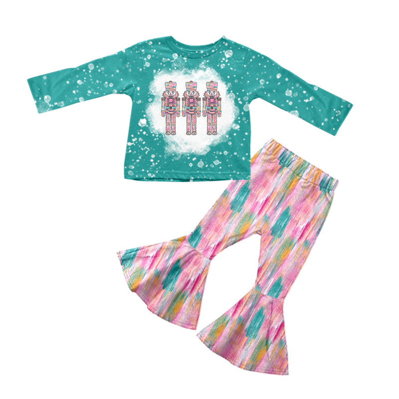 Baby Girls Christmas Pink Soldier Tee Top Leopard Pants Sets preorder(moq 5)