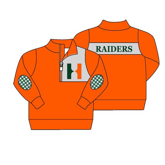 Baby Boys Orange Team 7 Long Sleeve Pullover Shirt Tops preorder(moq 5)