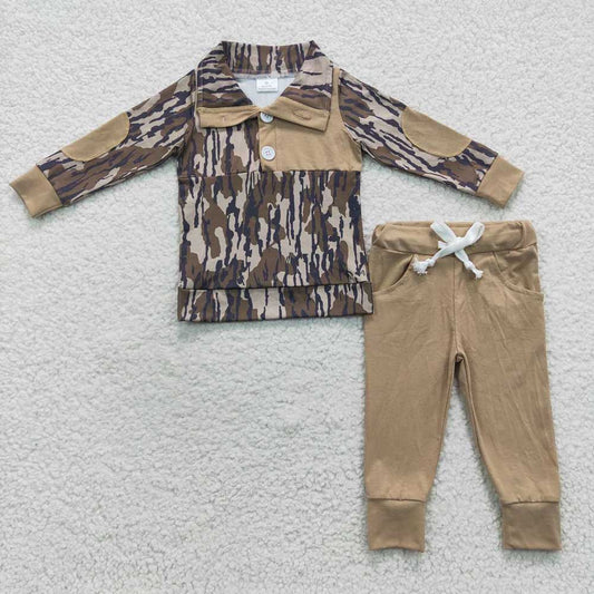 Baby Boys Fall Camo Shirt Pants Clothing Sets