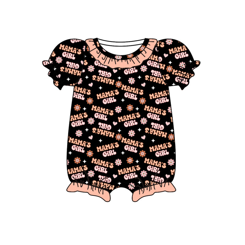 Baby Girls Mama's Girl Words Short Sleeve Rompers preorder(moq 5)