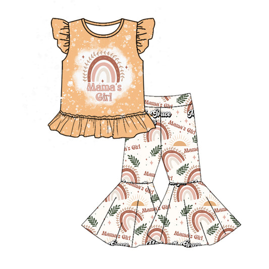 Baby Girls Mama's Girl Rainbow Top Flare Pants Clothes Sets preorder(moq 5)